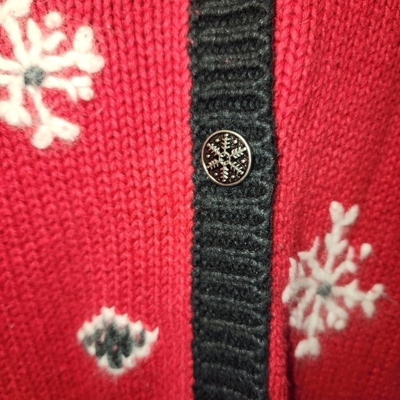 Vintage Stitch in Time North Crest Christmas Button Up Knit Cardigan L/XL - Picture 4 of 7